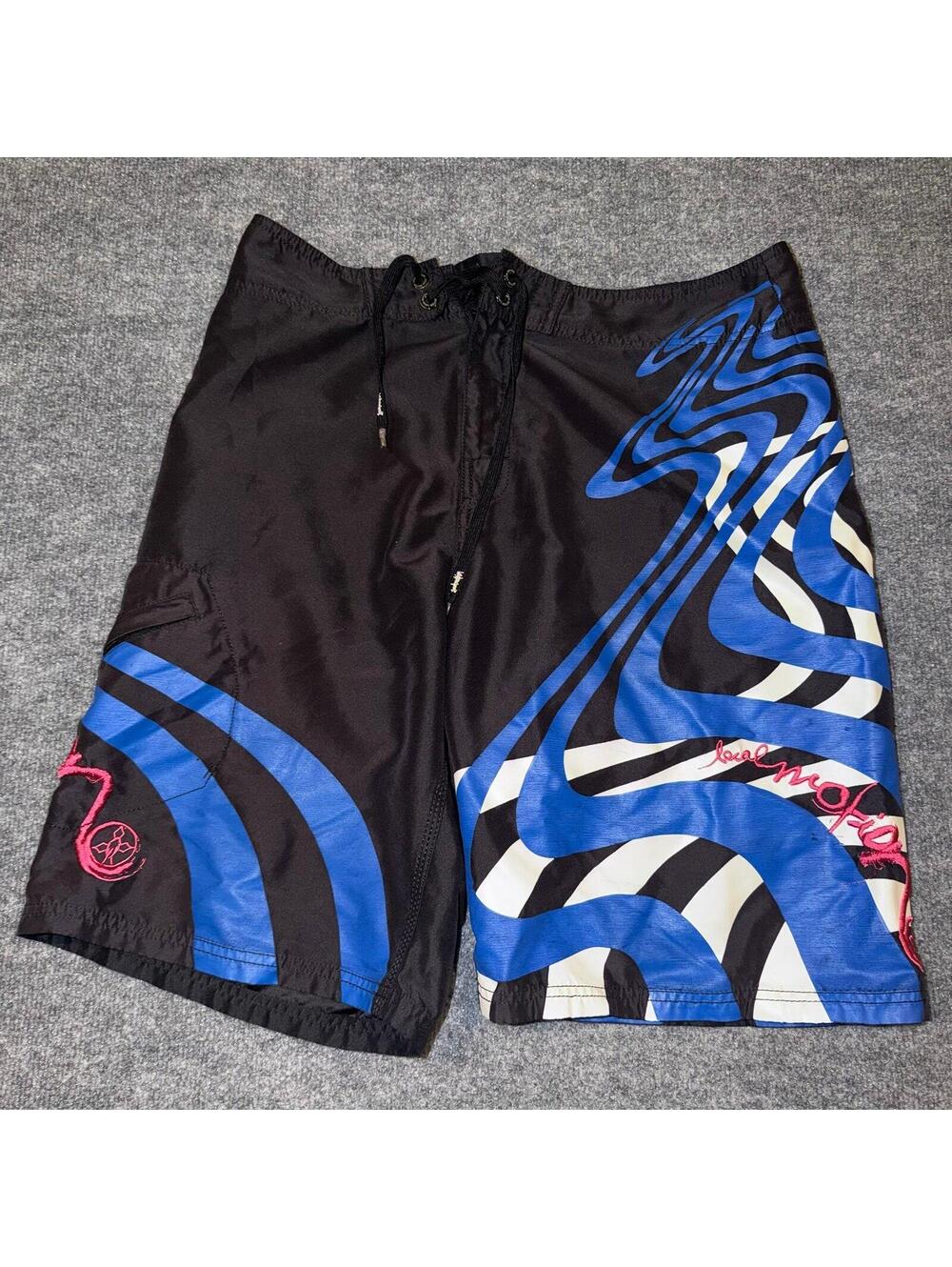 Local Motion Blue Surf Board Shorts Mens XL 36 VTG Y2K 90s Rare